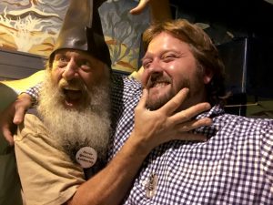 Vermin Supreme pinches a guest