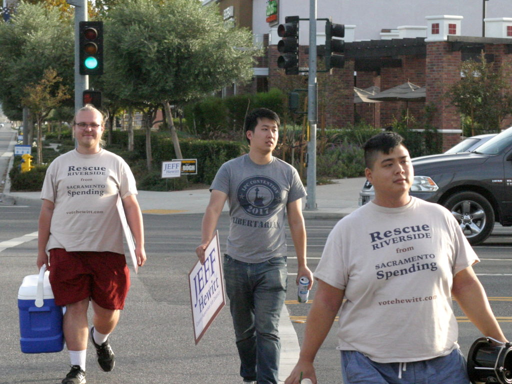 Activists, a very large majority under 30 years old, flocked to Riverside to help the Hewitt campaign. Not only did they help with the ground game, IT services and media generation were also largely volunteer efforts.